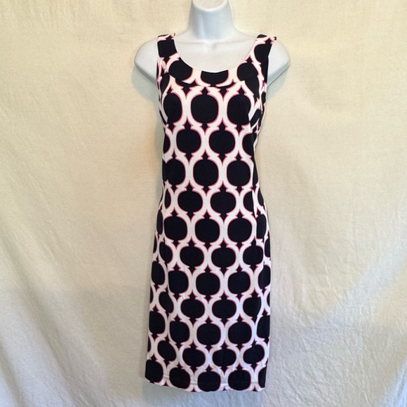 E-185 Crown‎ & Ivy PLUS SIZE 14W Black Pink & White Sleeveless MIDI Dress - Picture 1 of 14